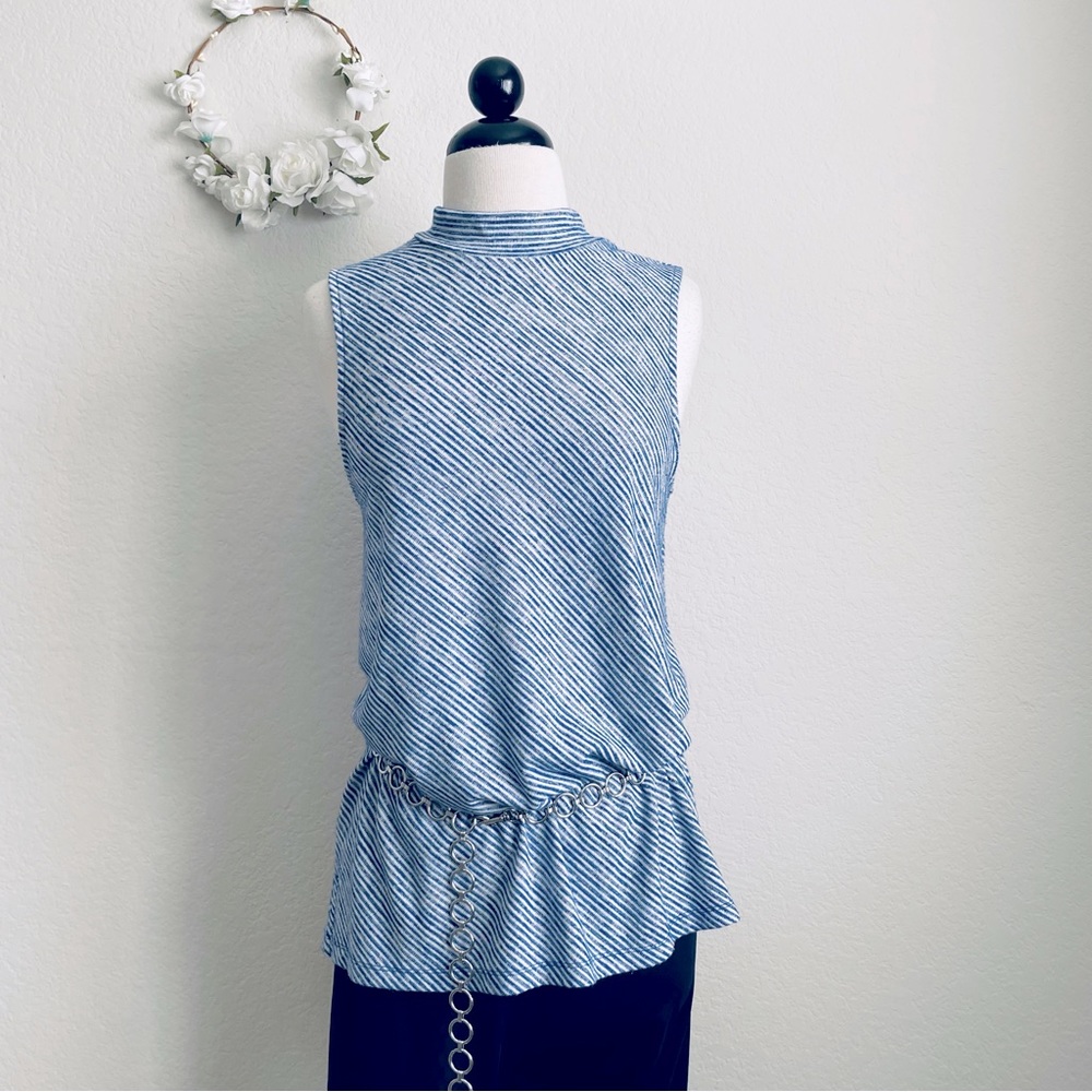 Banana Republic Mock-Neck Striped Top